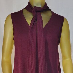 HANNAH Wine Sleeveless Sweater Top